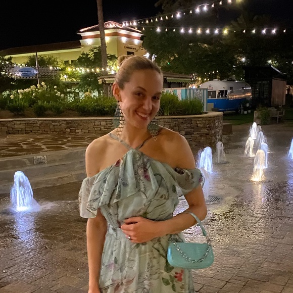 EUC BY FAR Aqua Blue Genuine Leather Mini Rachel Bag - Picture 12 of 16